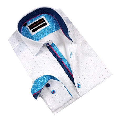 Henna Cuff Button-Up Shirt // Turquoise (S)