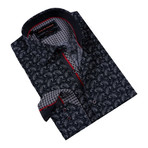 Dotted Paisley Button-Up Shirt // Black (S)