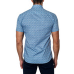 Woven Short Sleeve Button-Up // Blue Print (S)