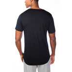 Super Soft Relaxed Neck Short-Sleeve Lounge Tee // Black (S)