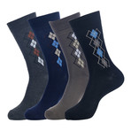 Deco Argyle Sock // Assorted // Set Of 4