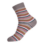 Colored Thin Striped Sock // Assorted // Boxed Set Of 5