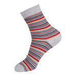 Colored Thin Striped Sock // Assorted // Boxed Set Of 5