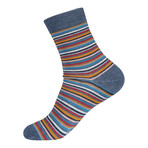 Colored Thin Striped Sock // Assorted // Boxed Set Of 5