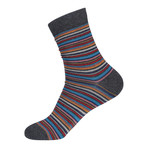 Colored Thin Striped Sock // Assorted // Boxed Set Of 5