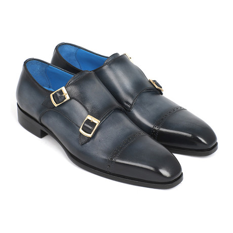 Cap-Toe Double Monkstraps // Navy (Euro: 38)