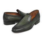 Men's Perforated Leather Loafers // Green (Euro: 42)