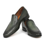 Men's Perforated Leather Loafers // Green (Euro: 42)