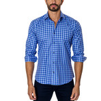 Plaid Long-Sleeve Button-Up // Blue (XL)