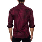 Plaid Long-Sleeve Button-Up // Maroon (XL)