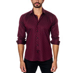 Plaid Long-Sleeve Button-Up // Maroon (L)