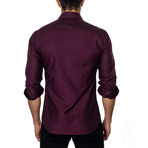 Patterned Long-Sleeve Button-Up // Maroon (S)