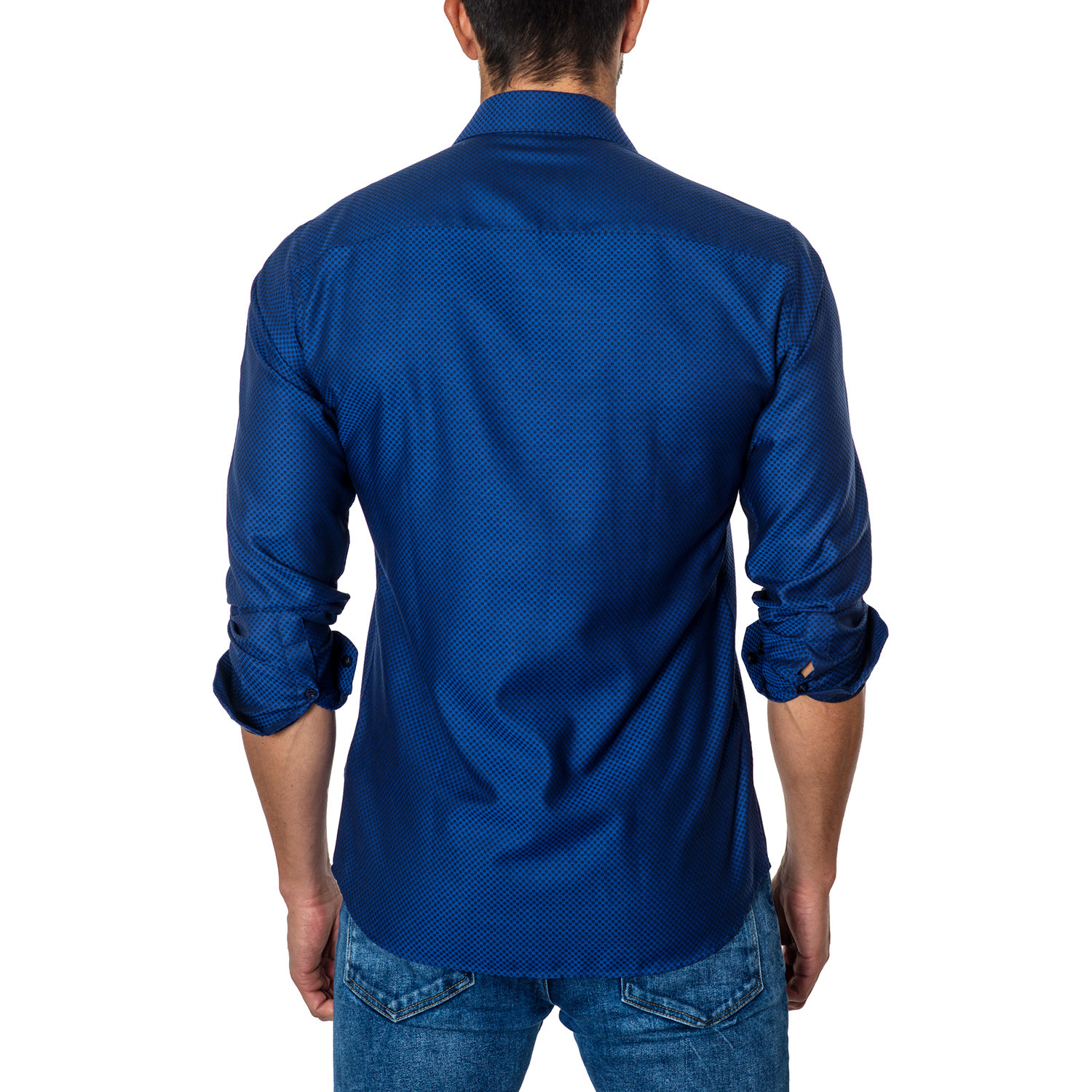 Patterned Long-Sleeve Button-Up // Blue (S) - Unsimply Stitched - Touch ...