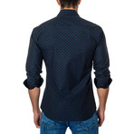 Spotted Long-Sleeve Button-Up // Dark Blue (XL)