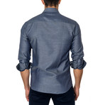Long-Sleeve Button-Up // Steel Blue (M)