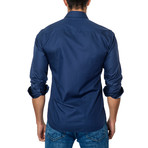 Long-Sleeve Button-Up // Dark Blue (XL)