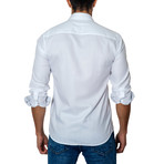 Solid Long-Sleeve Button-Up // White (XL)
