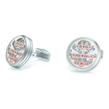 Triple Bridge Tourbillon Cufflinks // Silver