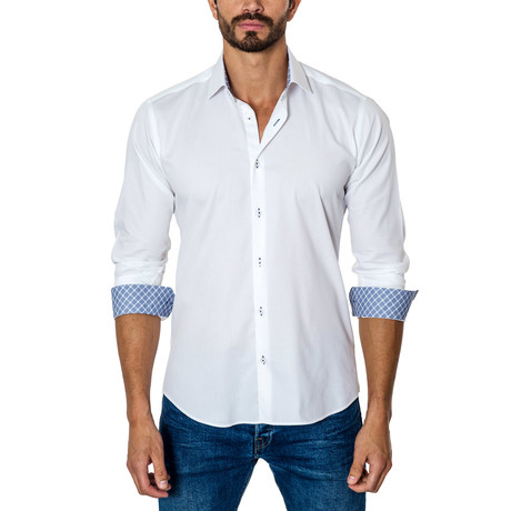 Long-Sleeve Button-Up // White (M)