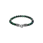 6mm Tiger Eye Bead Bracelet // Green