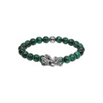 8mm Tiger Eye Beaded Bracelet // Green