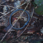 Braided Steel Wire + Leather Bracelet