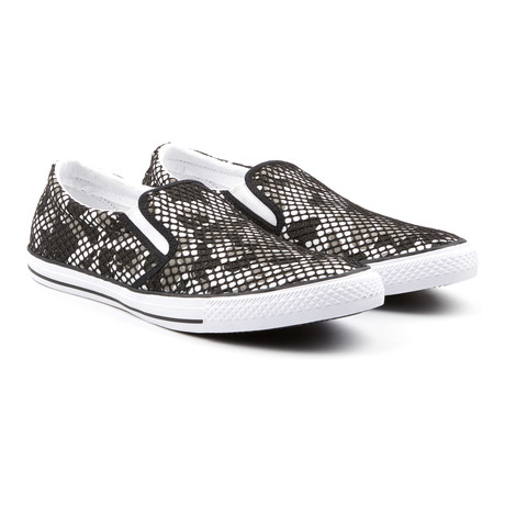 Skid II Textured Slip-On Sneakers // Black + White (US: 8)