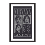 Nirvana Live '91 // Framed Print (12"W x 18"H x 1.5"D)