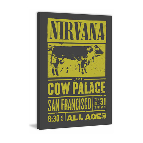 Nirvana Cow Palace // Canvas (12"W x 18"H x 1.5"D)