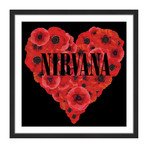 Nirvana Floral Heart // Framed Print (12"W x 12"H x 1.5"D)