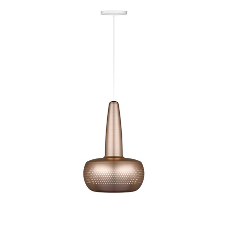 Clava Brushed Copper Pendant Light (White Cord)