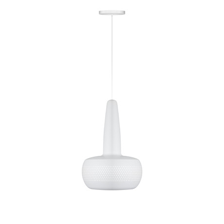 Clava Matte White Pendant Light (White Cord)