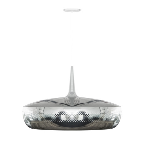 Clava Dine Polished Steel Pendant Light (White Cord)