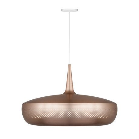Clava Dine Brushed Copper Pendant Light (White Cord)