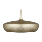 Clava Dine Brushed Brass Pendant Light (White Cord)