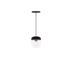 Acorn Black Pendant + LED Bulb // Polished Copper (Hardwired)