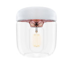 Acorn White Pendant + LED Bulb // Polished Copper (Hardwired)