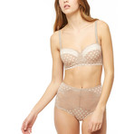 Escape Longline Strapless // Oyster Dot (32B)