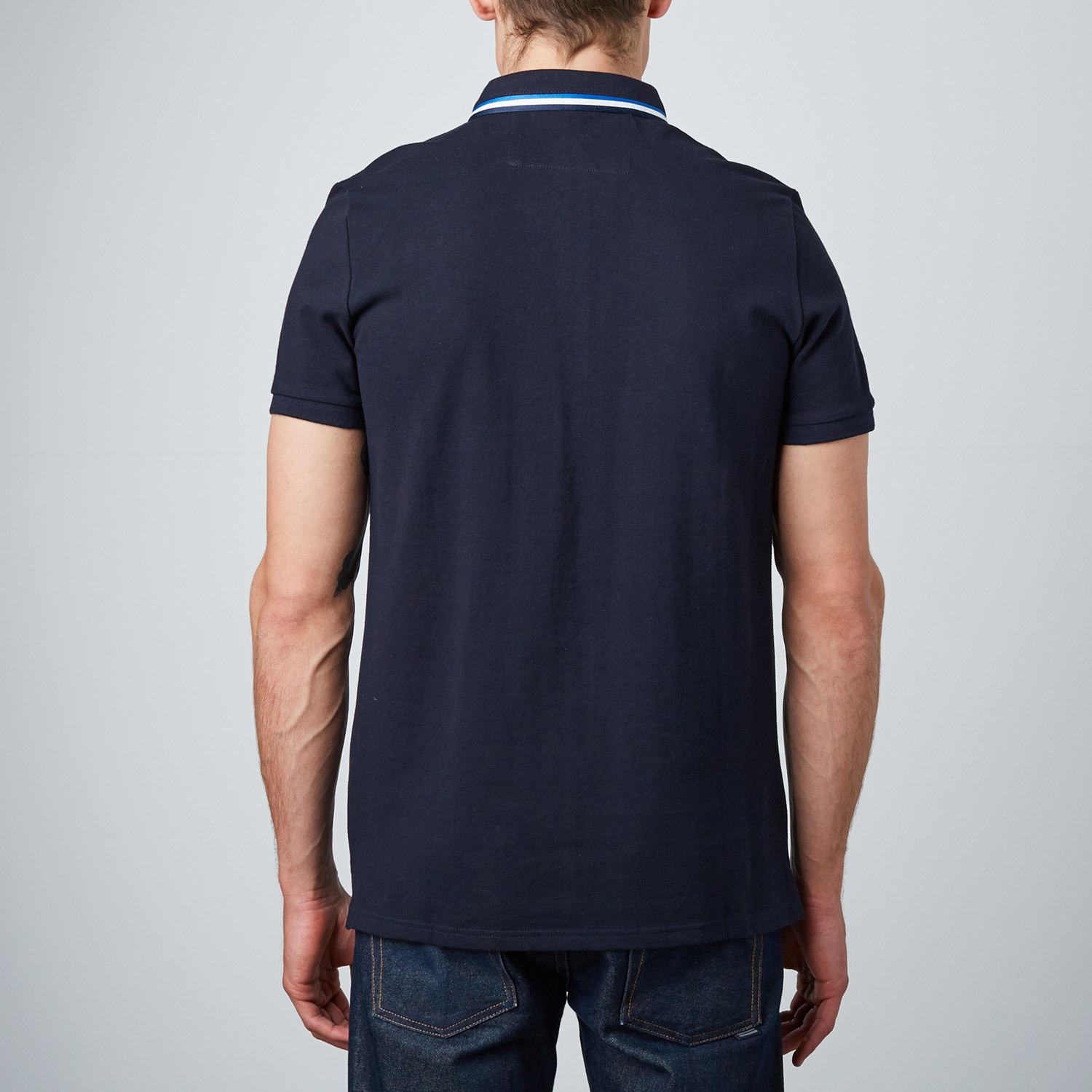 Contrast-Trim Jersey Polo // Navy (S) - Platini - Touch of Modern