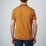 Classic Polo with Contrast Yoke // Mustard + Brown (M)