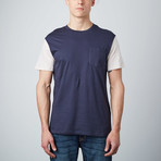 Harrison Long Curved Hem Tee // Navy (XL)