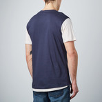 Harrison Long Curved Hem Tee // Navy (XL)