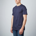 Leo Long Curved Hem Tee // Navy (2XL)