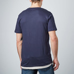 Leo Long Curved Hem Tee // Navy (2XL)