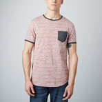 Sidney Curved Hem Ringer Tee // Red (XL)