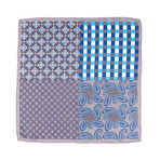 Four Squared Silk Hankie // Charcoal + Blue