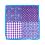 Four Squared Silk Hankie // Purple + Blue