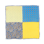 Paisley Polka Silk Hankie // Gold + Blue
