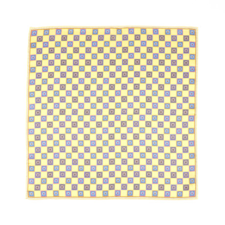 Boxed Floral Silk Hankie // Gold