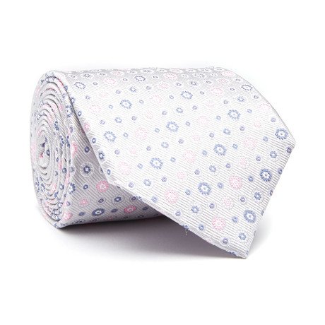 Floral Dot // Silver + Pink + Blue